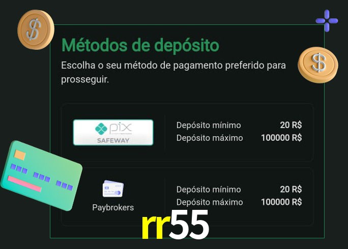 O cassino rr55 oferece uma grande variedade de métodos de pagamento